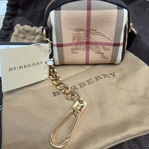 Burberry Beige and Brown Checkered Coin Case